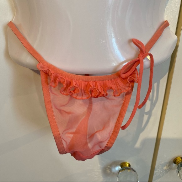 La Senza 2 Piece Sheer Coral Ruffle Chemise Sleep Set - Picture 11 of 16